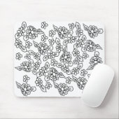 Niedliches Schwarzweißmuster Mousepad (Mit Mouse)