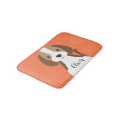 Niedliches Schwarzweißportrait Badematte (Schrägansicht)