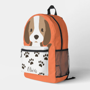 Niedliches Schwarzweißportrait Bedruckter Rucksack