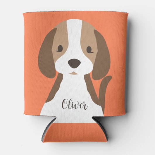 Niedliches Schwarzweißportrait Dosenkühler (Vorderseite)