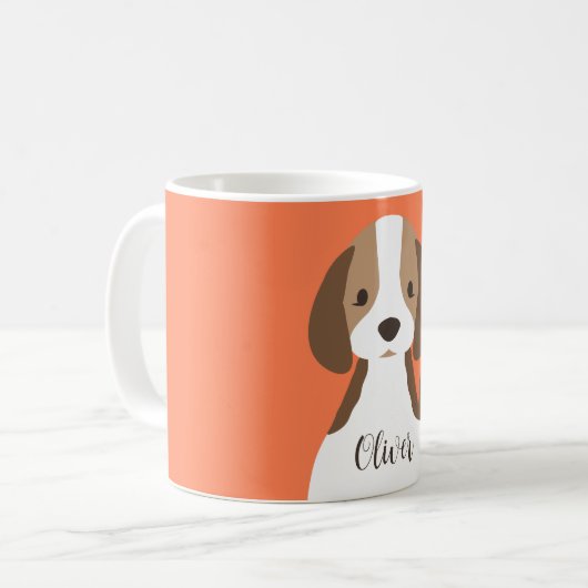 Niedliches Schwarzweißportrait Kaffeetasse (Vorderseite Links)