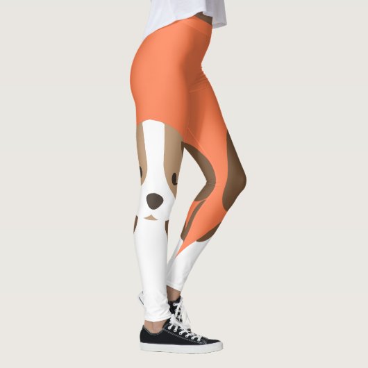 Niedliches Schwarzweißportrait Leggings (Rechts)