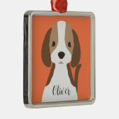 Niedliches Schwarzweißportrait Ornament Aus Metall (Rechts)