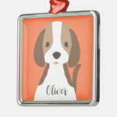 Niedliches Schwarzweißportrait Ornament Aus Metall (Links)