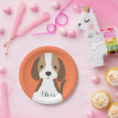 Niedliches Schwarzweißportrait Pappteller (Party)