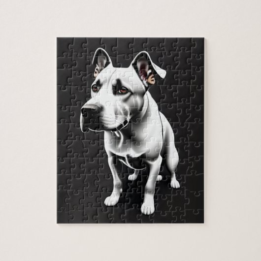Niedliches Schwarzweißportrait Puzzle (Vertikal)