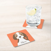 Niedliches Schwarzweißportrait Rechteckiger Pappuntersetzer (Vor Ort)