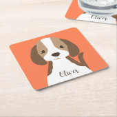 Niedliches Schwarzweißportrait Rechteckiger Pappuntersetzer (angewinkelt)