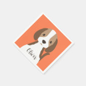 Niedliches Schwarzweißportrait Serviette (Ecke)