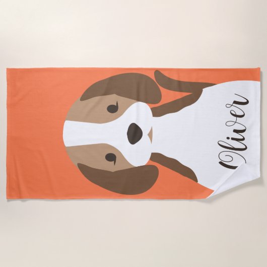 Niedliches Schwarzweißportrait Strandtuch (Vorderseite)