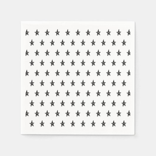 Niedliches Schwarzweißzeichen Serviette (Vorderseite)