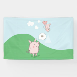 Niedliches Schwebschwein-Sprichwort Hi Banner