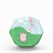 Niedliches Schwebschwein-Sprichwort Hi Fotoblock (Vorderseite)