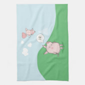 Niedliches Schwebschwein-Sprichwort Hi Geschirrtuch (Vertikal)