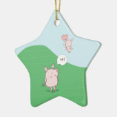 Niedliches Schwebschwein-Sprichwort Hi Keramik Ornament (Links)