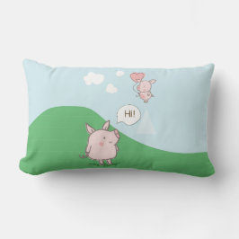 Niedliches Schwebschwein-Sprichwort Hi Lendenkissen