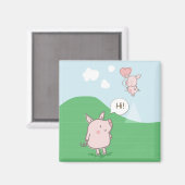 Niedliches Schwebschwein-Sprichwort Hi Magnet (Vorderseite/Rückseite)