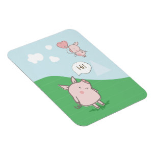 Niedliches Schwebschwein-Sprichwort Hi Magnet