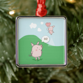 Niedliches Schwebschwein-Sprichwort Hi Ornament Aus Metall