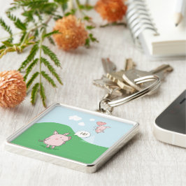 Niedliches Schwebschwein-Sprichwort Hi Schlüsselanhänger