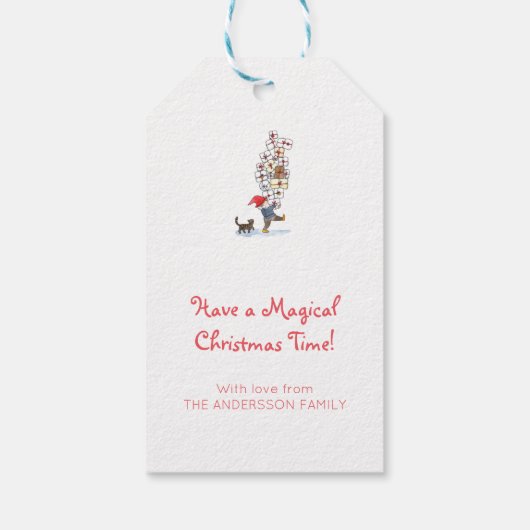 Niedliches Schwedisches Tomten Weihnachtsdorf Wass Geschenkanhänger (Rückseite)