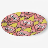 Niedliches Schwein anpassen Pappteller (Schrägansicht)