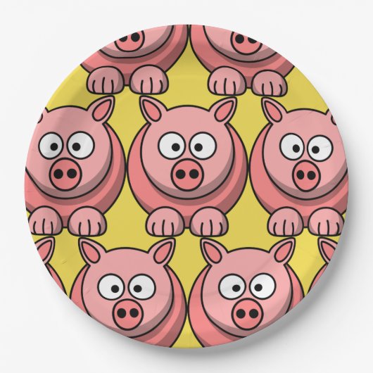 Niedliches Schwein anpassen Pappteller (Vorderseite)