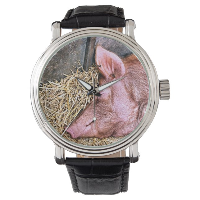 NIEDLICHES SCHWEIN ARMBANDUHR (Vorderseite)