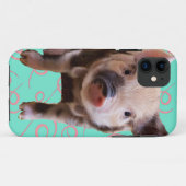 Niedliches Schwein-- blauer u. rosa Wirbel Case-Mate iPhone Hülle (Rückseite (Horizontal))