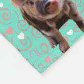 Niedliches Schwein-- blauer u. rosa Wirbel Fleecedecke (Ecke)