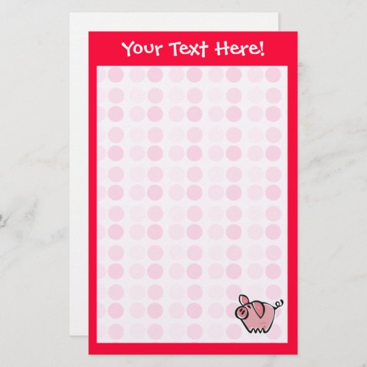 Niedliches Schwein Briefpapier (Vorne/Hinten)