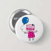 Niedliches Schwein Button (Vorne & Hinten)