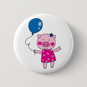 Niedliches Schwein Button