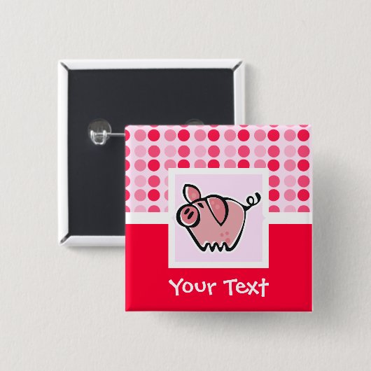 Niedliches Schwein Button (Vorne & Hinten)