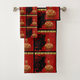 Niedliches Schwein Chinesisches Jahr Zodiac Birthd Badhandtuch Set