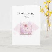 niedliches Schwein denken Sie an Ihre Karte covid (Gelbe Blume)