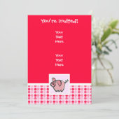 Niedliches Schwein Einladung (Stehend Vorderseite)