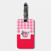 Niedliches Schwein Gepäckanhänger (Rückseite vertikal)