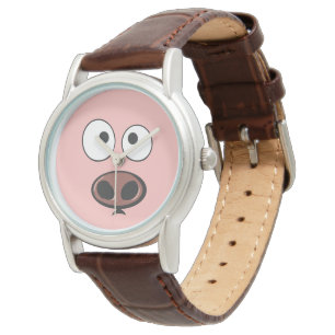 Niedliches Schwein-Gesicht Armbanduhr