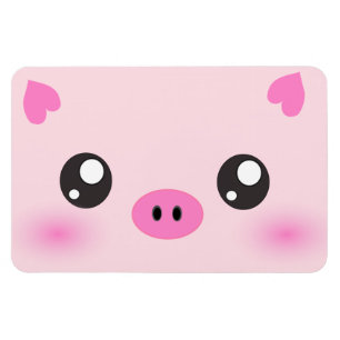 Niedliches Schwein-Gesicht - kawaii Minimalismus Magnet