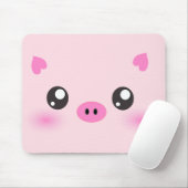 Niedliches Schwein-Gesicht - kawaii Minimalismus Mousepad (Mit Mouse)