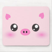 Niedliches Schwein-Gesicht - kawaii Minimalismus Mousepad (Vorne)