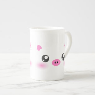 Niedliches Schwein-Gesicht - kawaii Minimalismus Porzellantasse