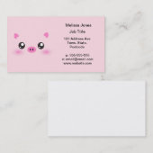 Niedliches Schwein-Gesicht - kawaii Minimalismus Visitenkarte (Vorne/Hinten)