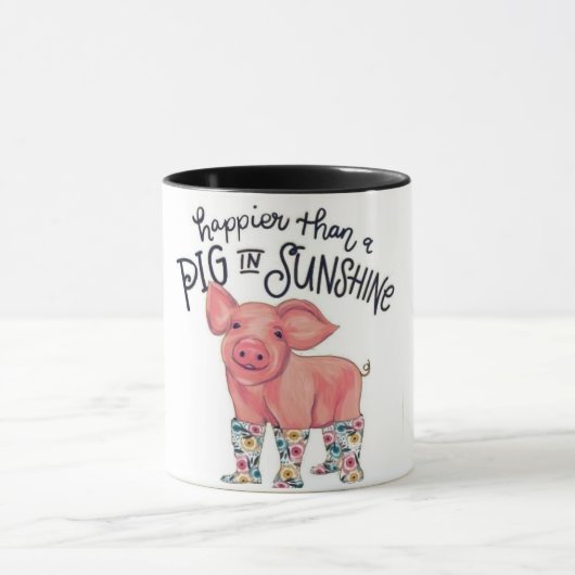 Niedliches Schwein/Glück als Schwein im Sonnensche Tasse (Zentrum)