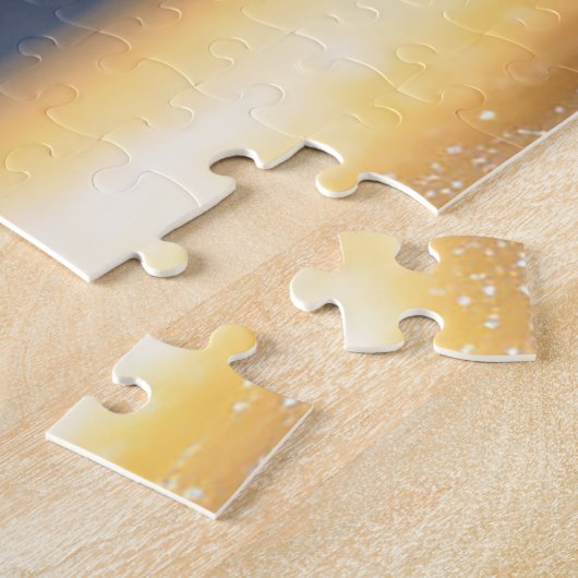 niedliches Schwein im Anzug aus Gewirken im Winter Puzzle (Seite)