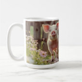 Niedliches Schwein im Blumengarten Kaffeetasse (Links)
