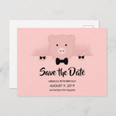 Niedliches Schwein im Party der Krawatte Postkarte (Vorne/Hinten)