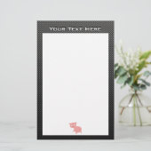 Niedliches Schwein; Imitate Kohlenstofffaser Briefpapier (Stehend Vorderseite)