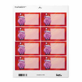 Niedliches Schwein in Weihnachtsmannmütze auf Rot (Vorne)